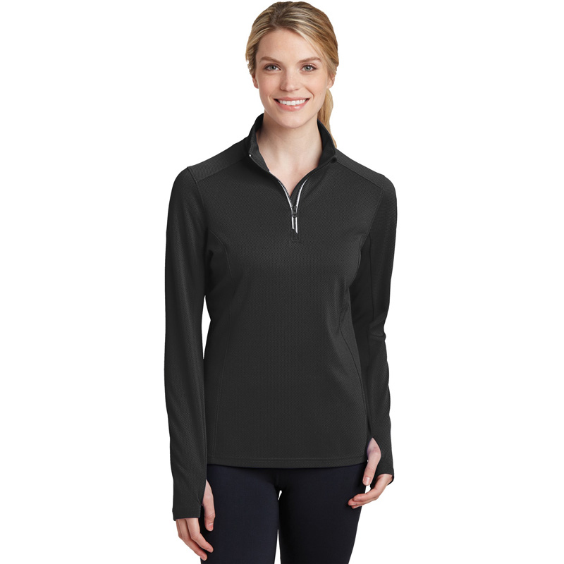 06 - Sport-Tek Ladies Sport-Wick Textured 1/4-Zip Pullover.  LST860